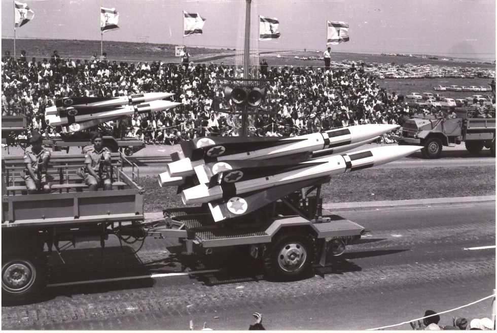 idf mim 23a hawk missiles on parade
