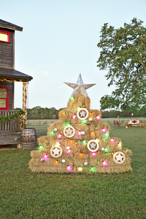 hay bale christmas tree decorations