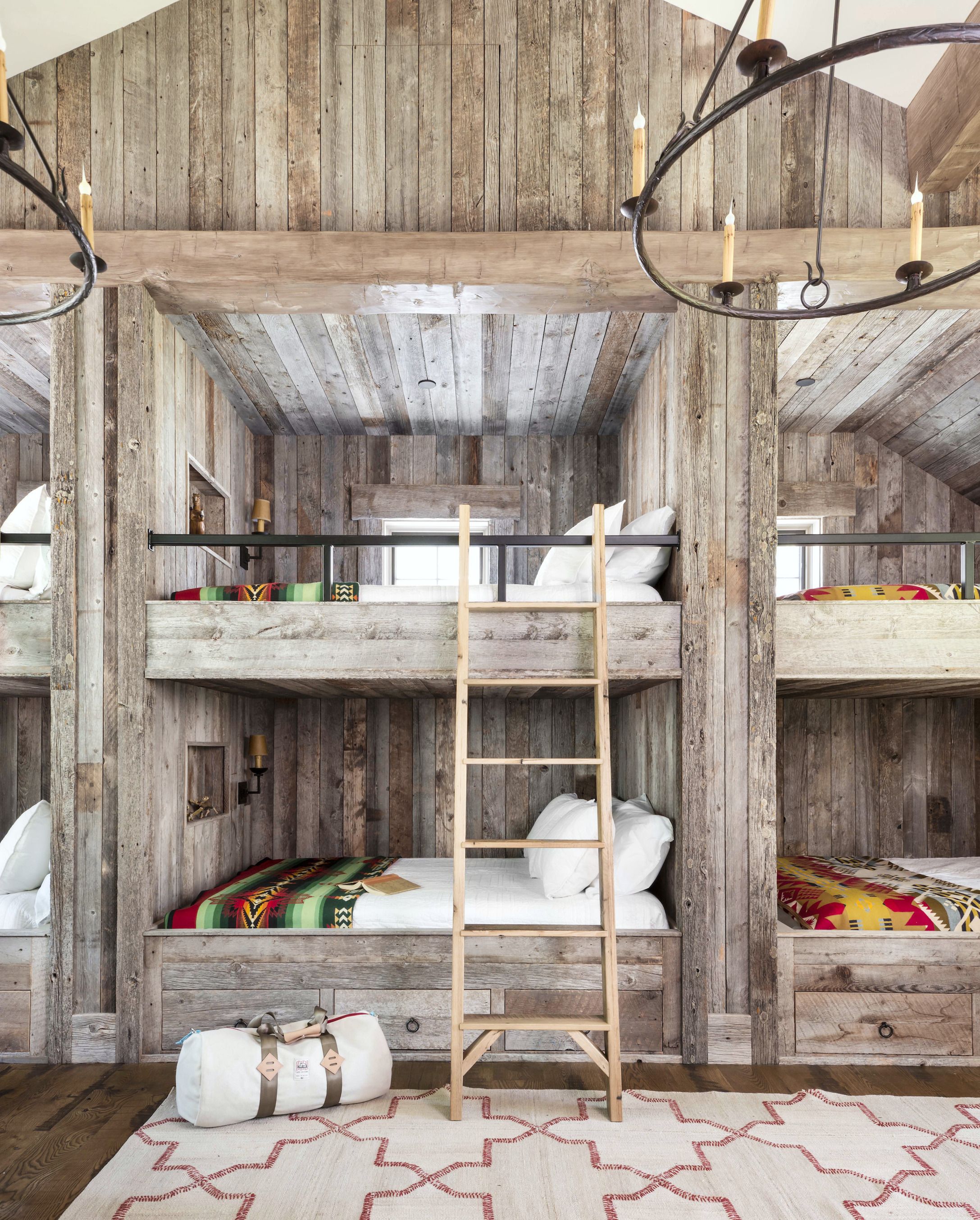 Rustic built in bunk beds discount