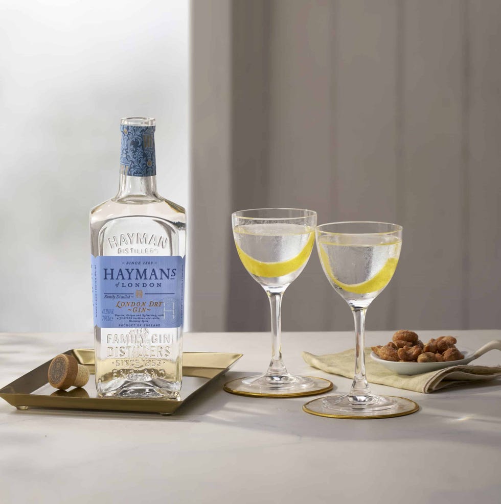 gin martinis and a bottle of gin