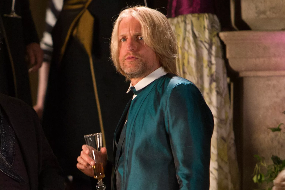 woody harrelson as haymitch abernathy in the hunger games films