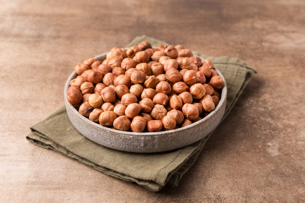 hazelnuts in a shallow bowl