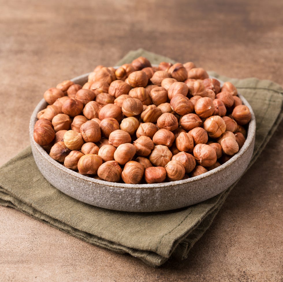 Hazelnuts in a shallow bowl hazelnuts in a shallow bowl