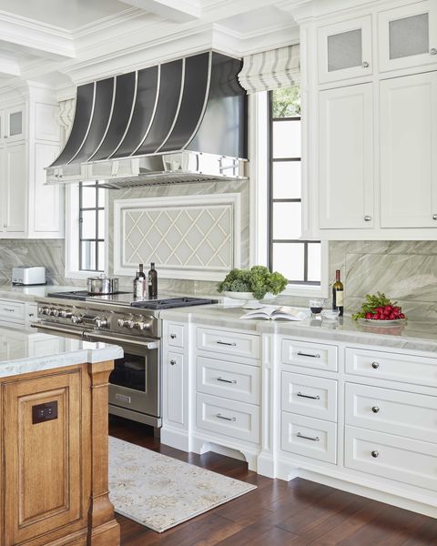 kitchen with white kitchen cabinets