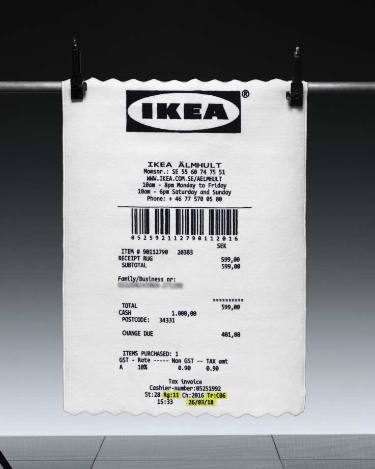 Ikea Receipt Rug