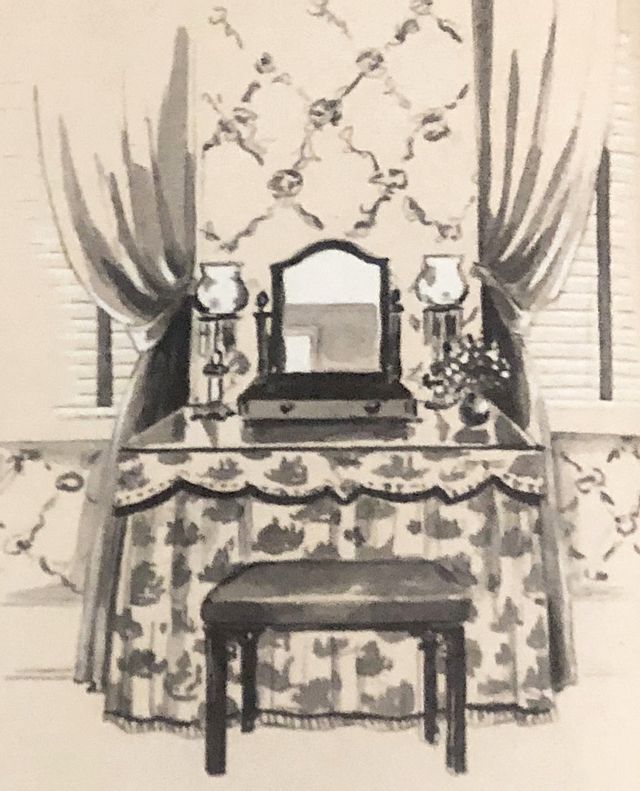 Furniture, Room, Table, Interior design, Illustration, Chair, Drawing, Black-and-white, Art, 