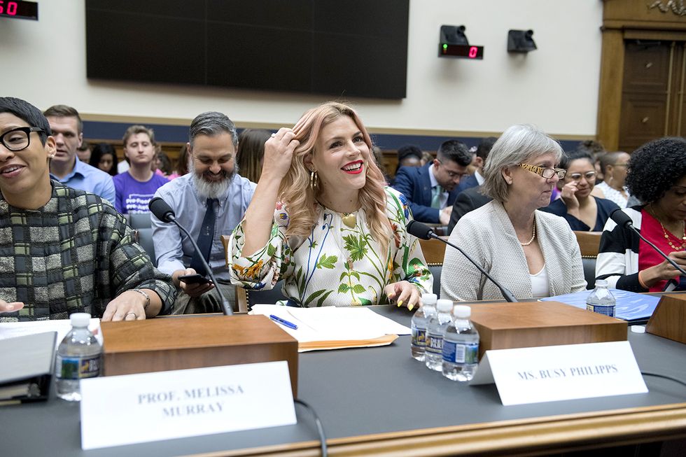 united states   june 4 actor busy philipps prepares to testify during house judiciary subcommittee on constitution, civil rights and civil liberties hearing titled "threats to reproductive rights in america," on tuesday, june 4, 2019 philipps talked about her decision to have an abortion at age 15 photo by tom williamscq roll call