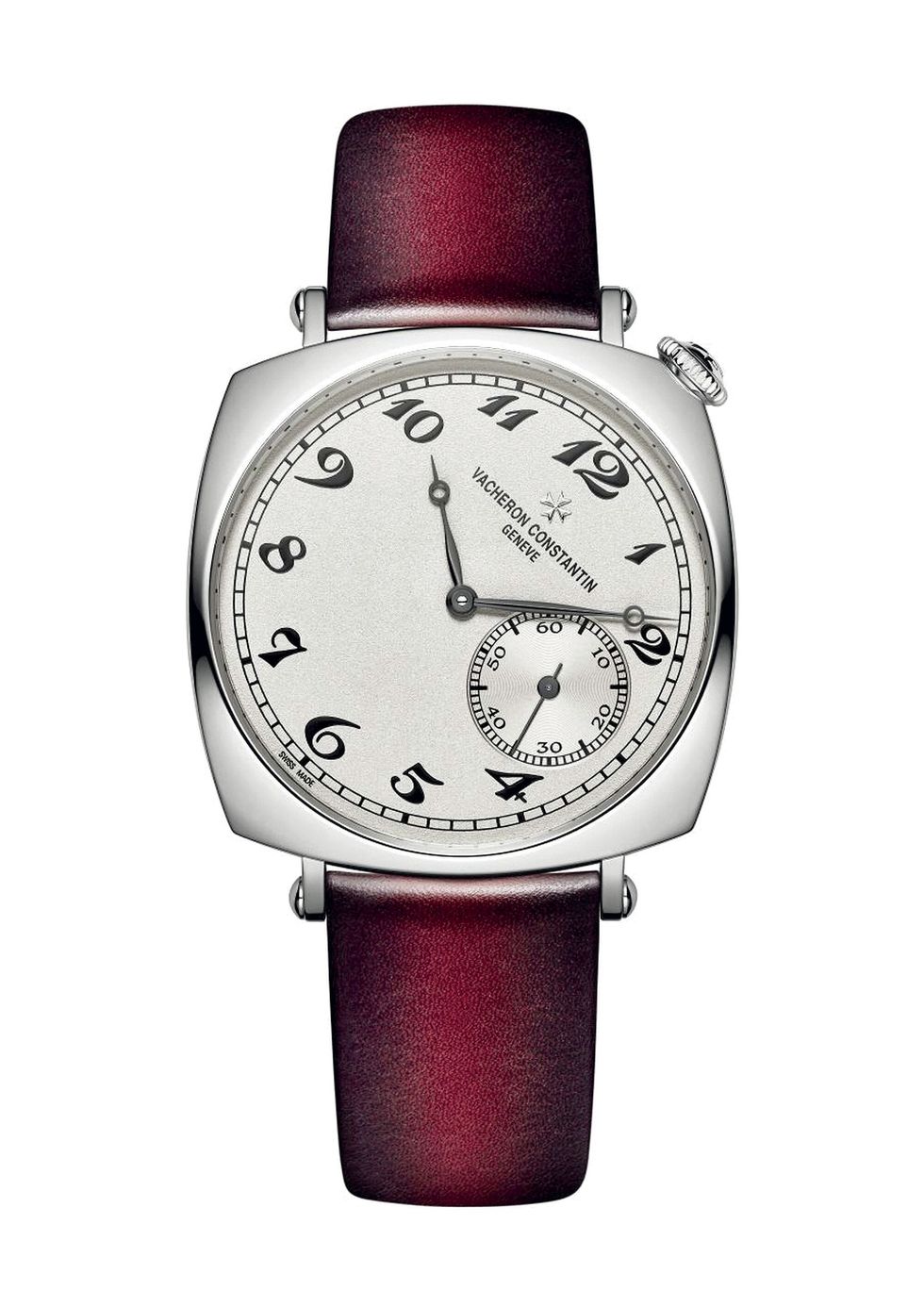 a silver wrist watch