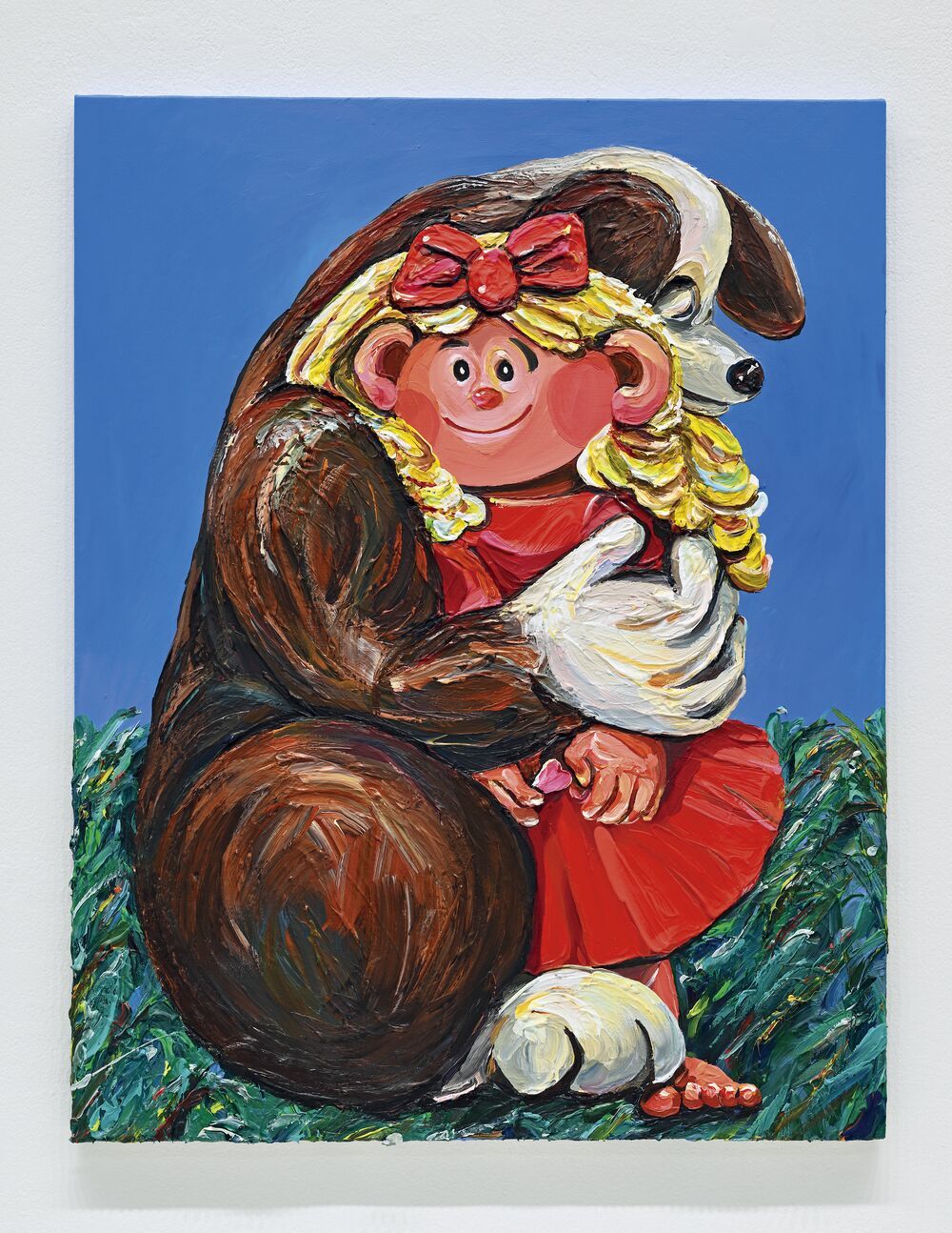 地球を抱く女性の絵画 オウムを持つ女性の肖像画ギュスターヴ・クールベによる絵画