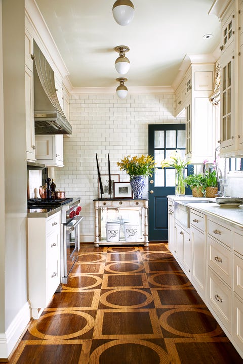 French country galley kitchen