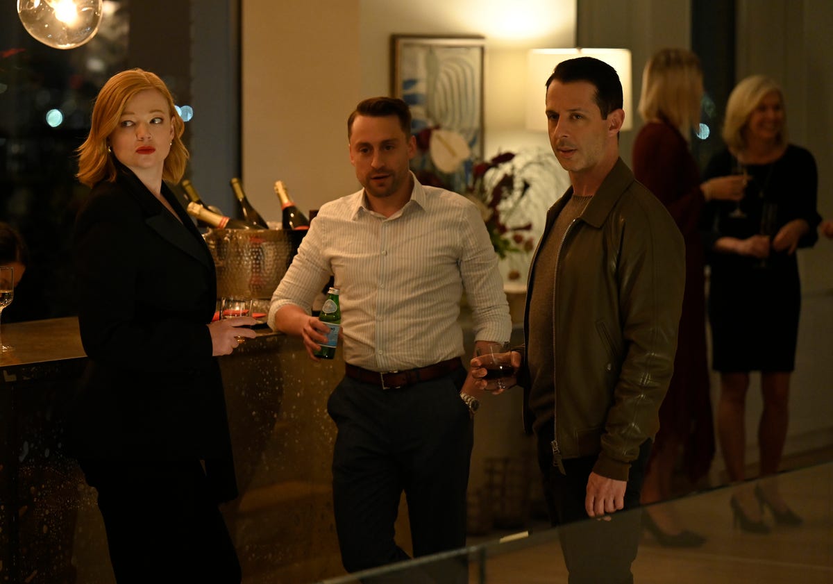 sarah snook, jeremy strong, kieran culkin in succession season 4