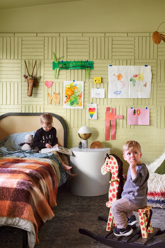 ashley maddox's sons in their bedroom of their home in waco\, texas
