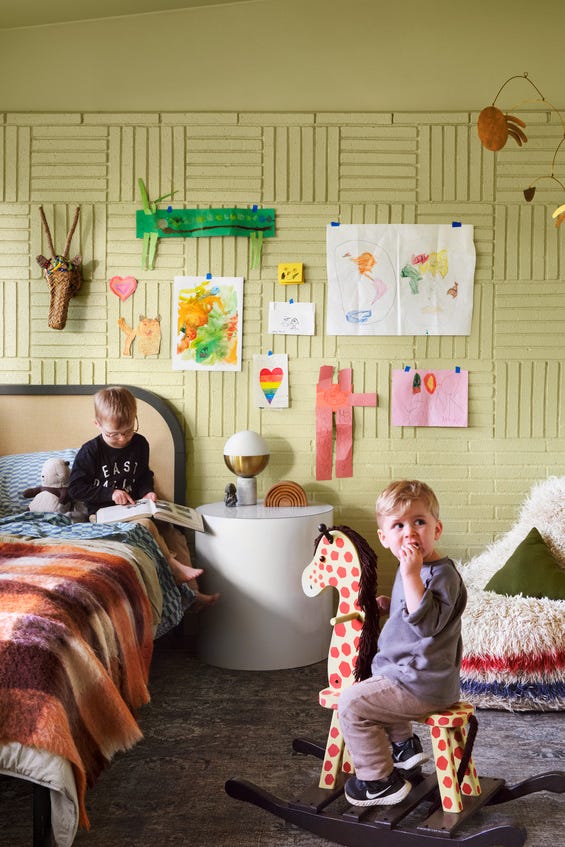 ashley maddox's sons in their bedroom of their home in waco\, texas