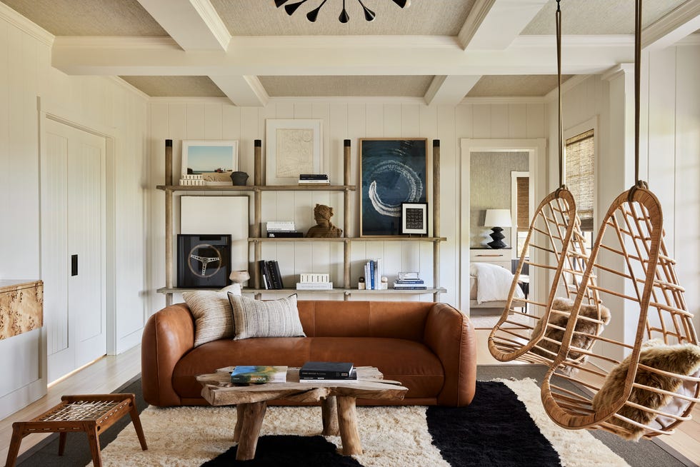 Media room in Nantucket home designed by Michael Ellison