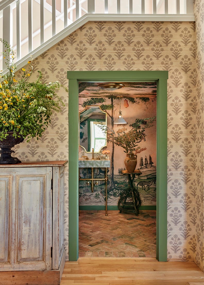 heather and matt french's sante fe home designed by french  french interiors powder room