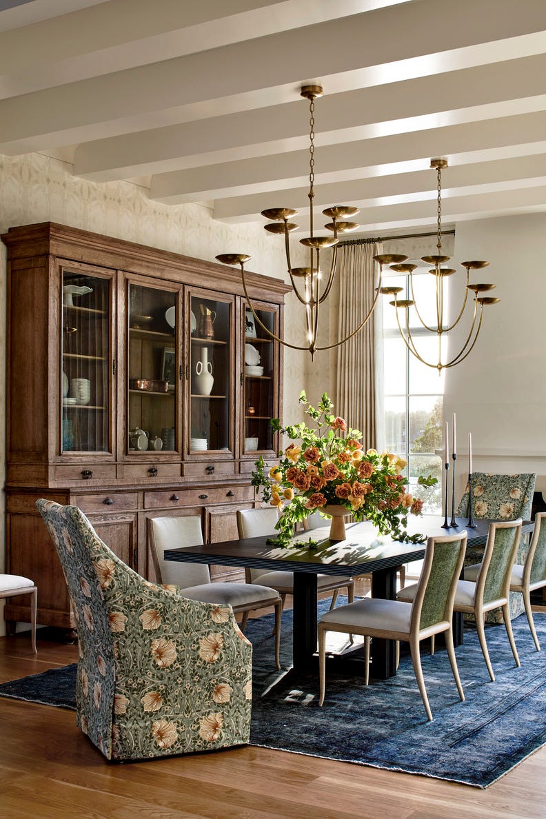 home in westlake\, texas\, a suburb of dallas\, designed by janelle patton\, founder of lark interiors dining room