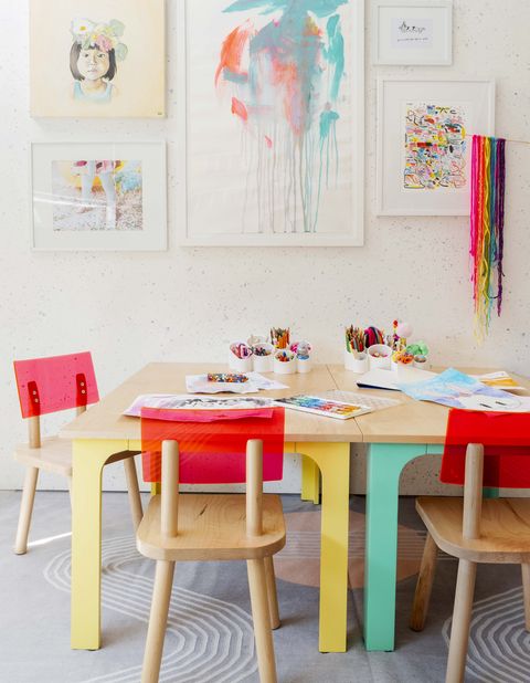 craft room, kids room, colorful chairs
