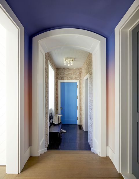 blue, ceiling, room, property, building, architecture, interior design, wall, house, molding,