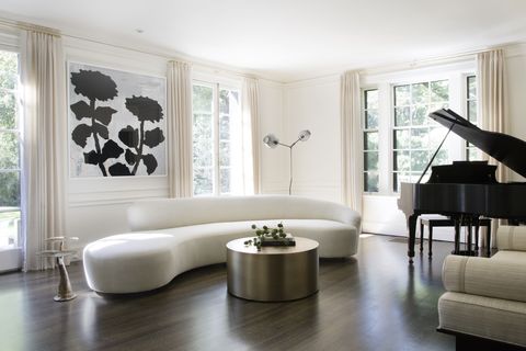 formal black and white sitting room