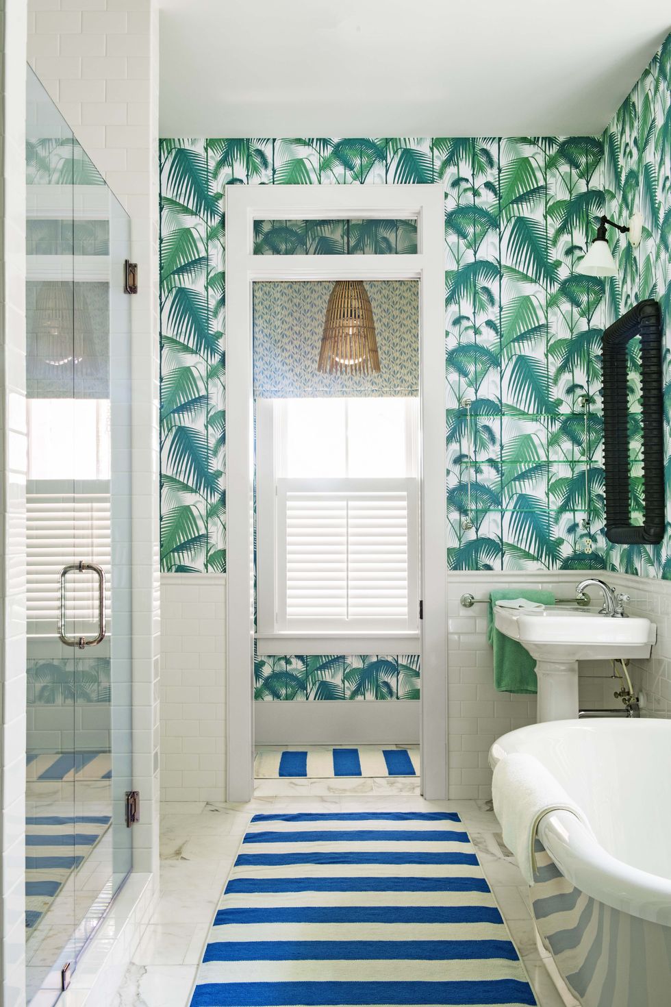 bathroom, room, blue, interior design, green, property, turquoise, tile, curtain, home,