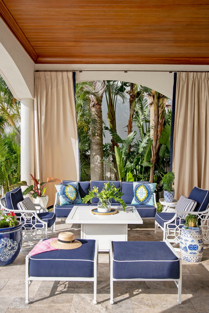 outdoor living room designed by pamela harvey. sunbrella performance fabric panels. outdoor living room designed by pamela harvey. sunbrella performance fabric panels.