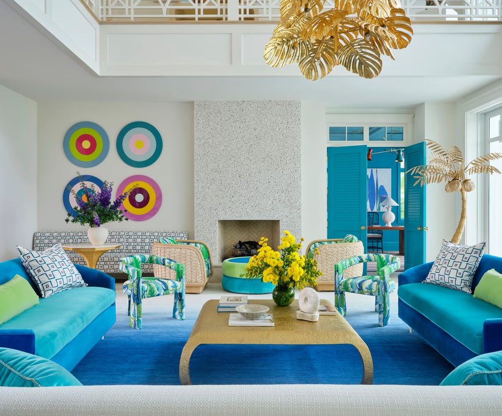captiva island\, florida beach home designed by janie molster and her partner\, kate stikeleather. great room.