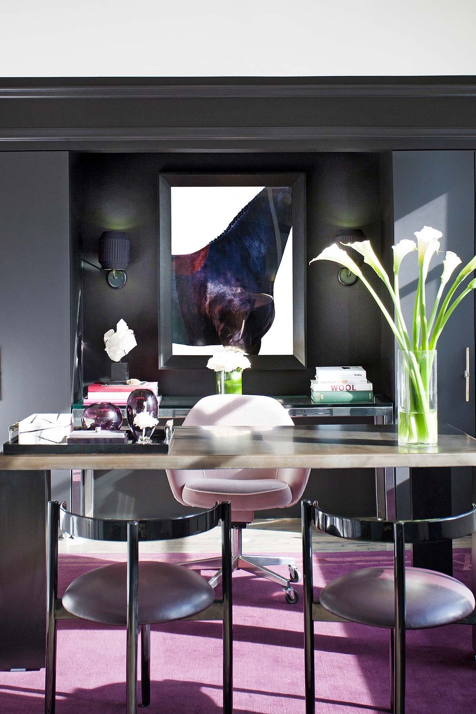 furniture, room, table, interior design, coffee table, purple, violet, dining room, living room, design,