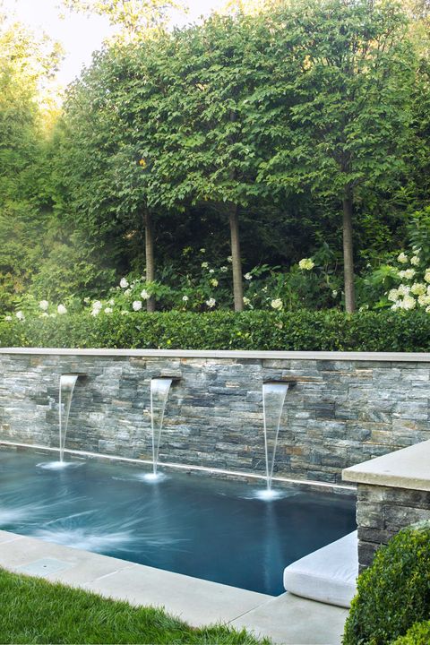 Swimming pool, Water, Backyard, Garden, Water feature, Landscape, Reflecting pool, Yard, Grass, Tree, 