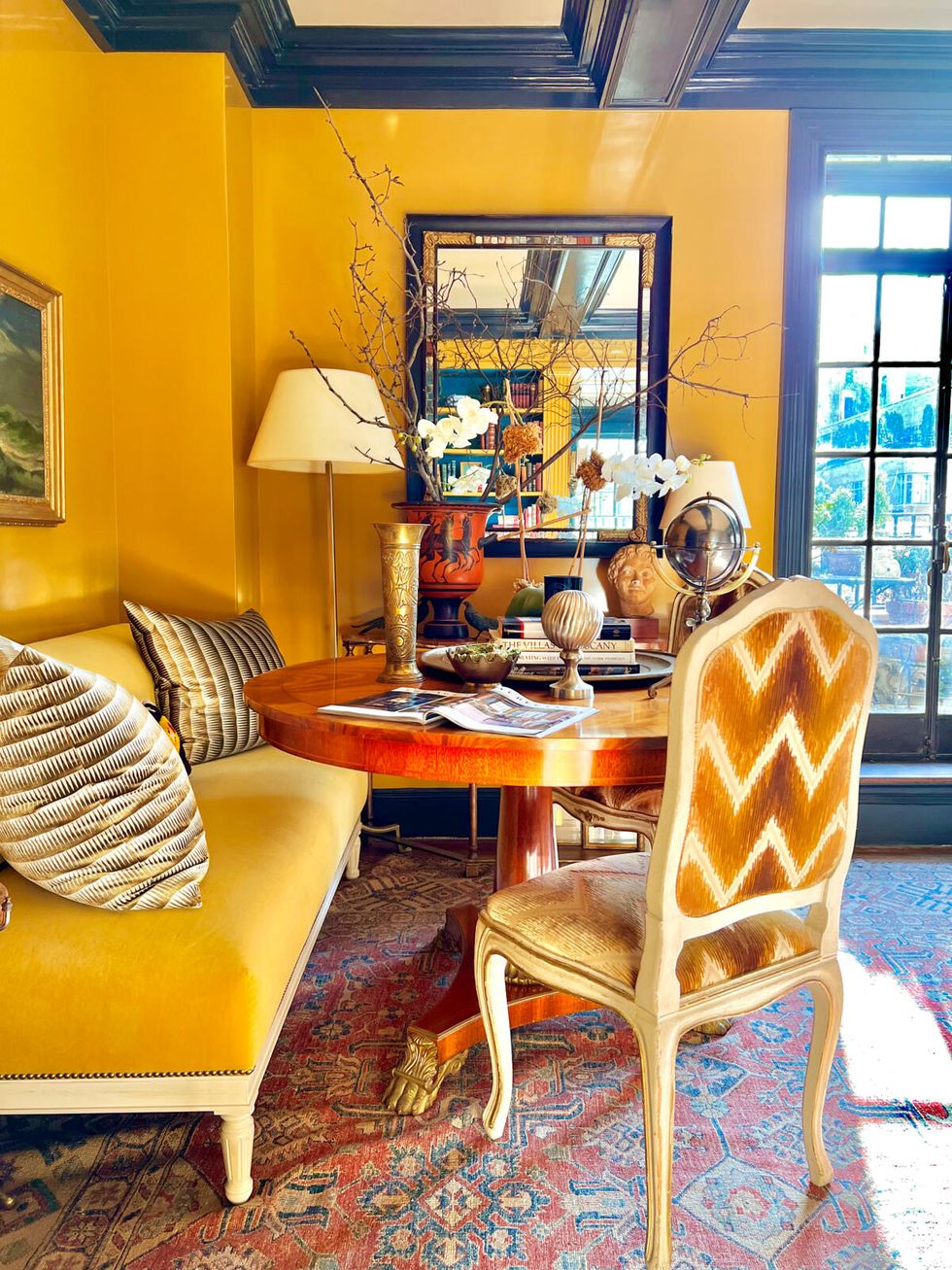 living room in yellow