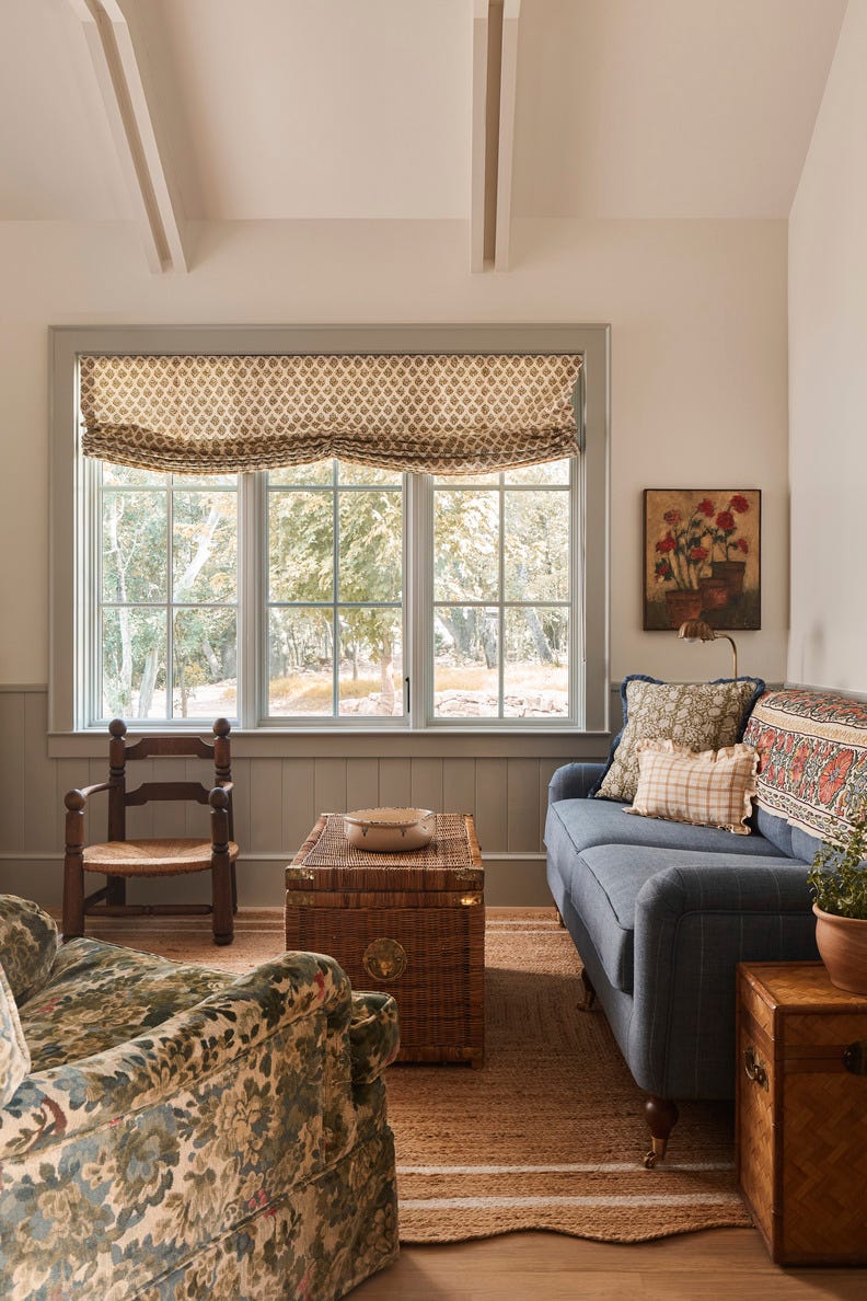 newly constructed ranch house in san antonio, texas, designed by alison giese. living room