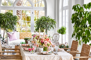 White, Green, Room, Interior design, Furniture, Pink, Table, Botany, Home, Flower, 