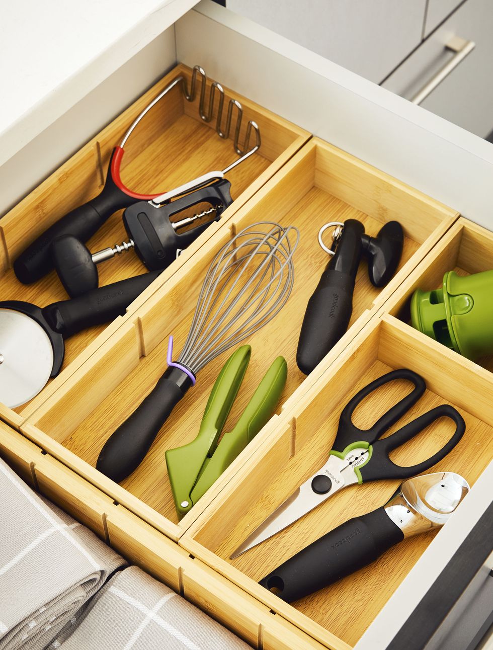 drawer full of kitchen accessories