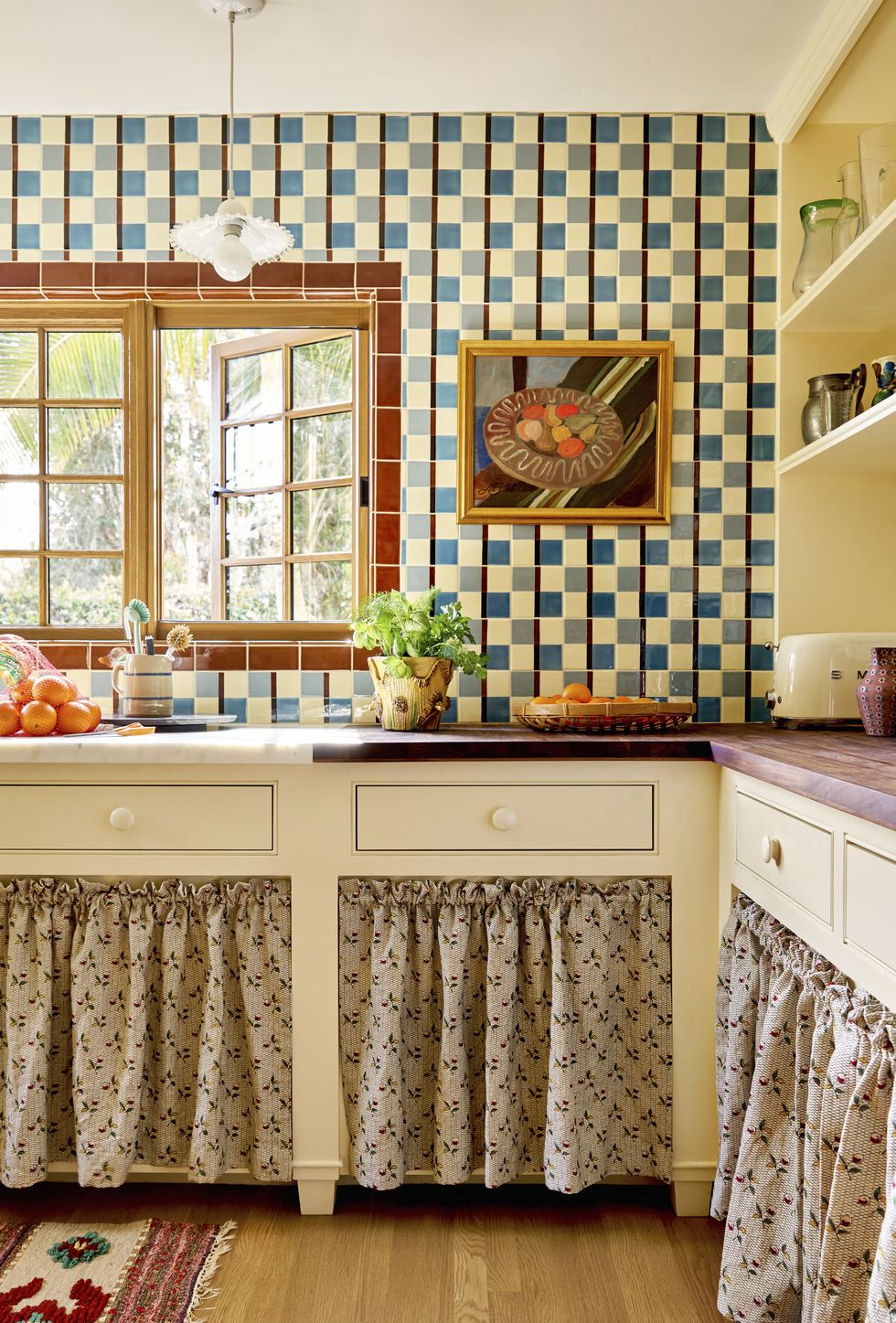 kitchen with cabinet skirts