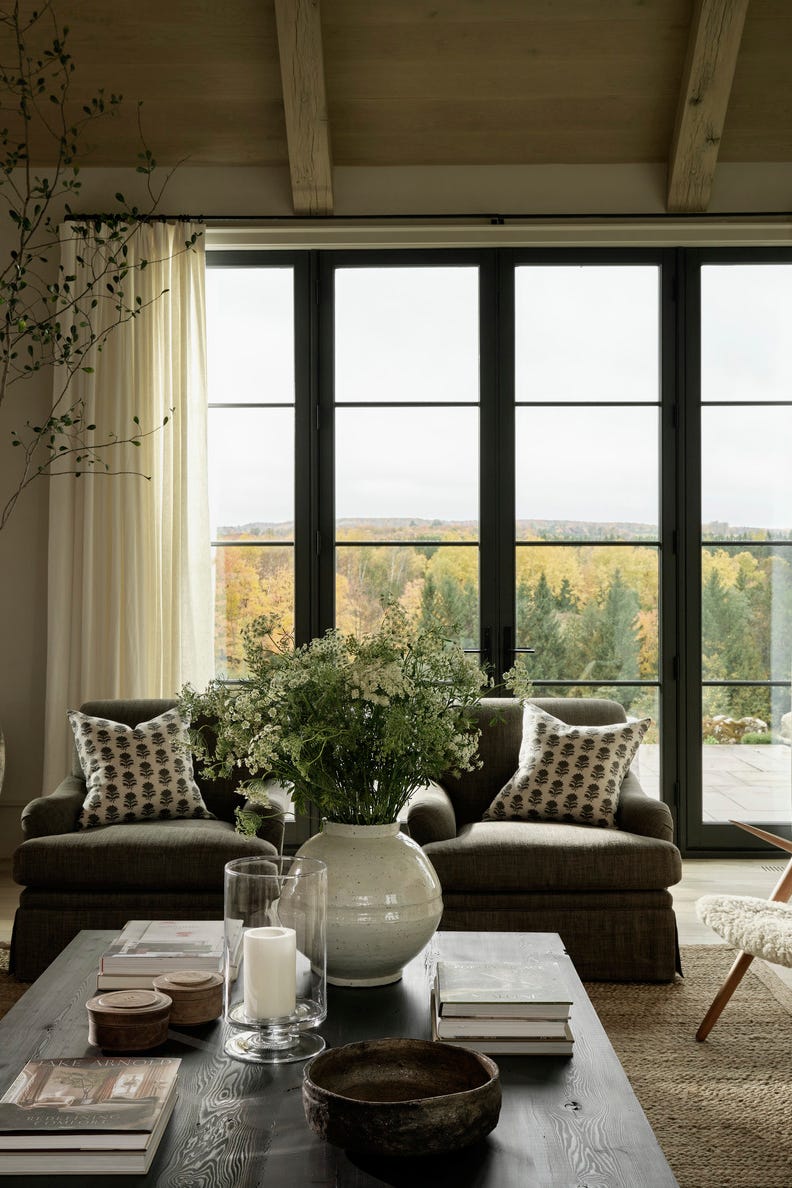designer allison willson's new built farmhouse home near toronto\, canada. family room. designer allison willson's new built farmhouse home near toronto\, canada. family room.
