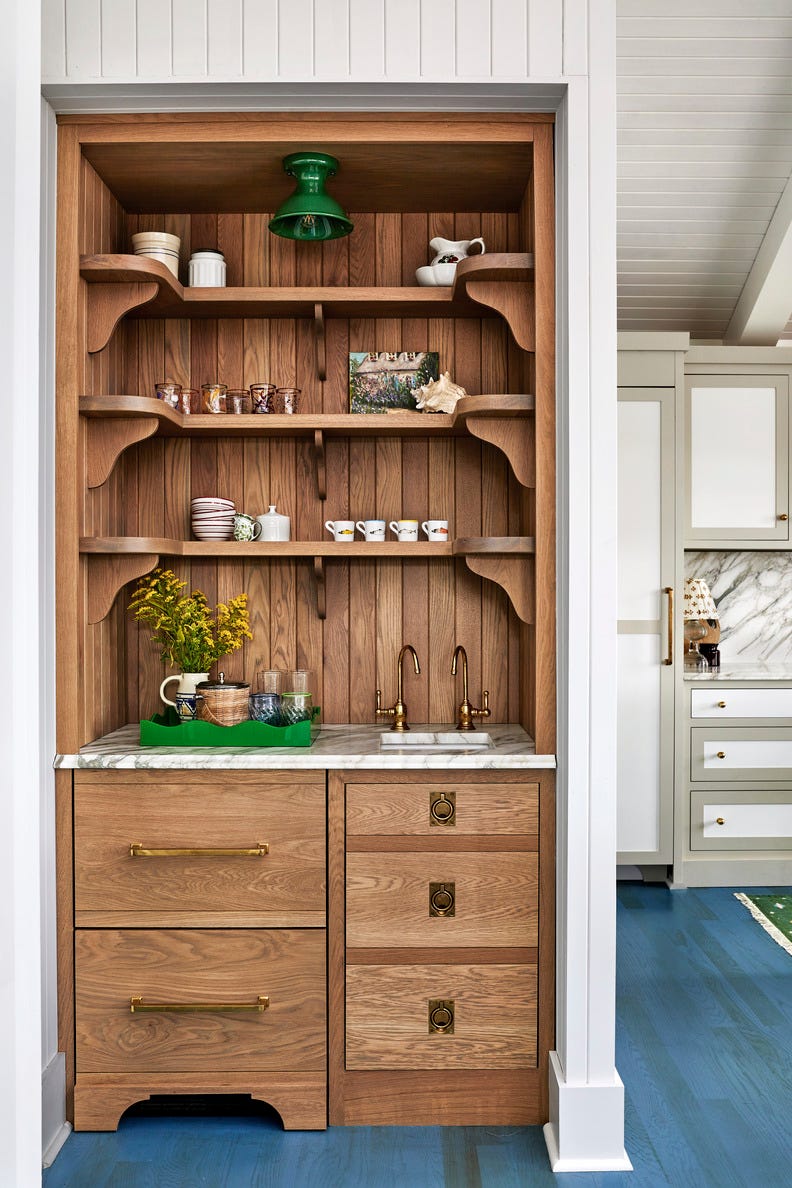 home designed by winsome interior design in the beach town of nags head\, north carolina. coffee bar.
