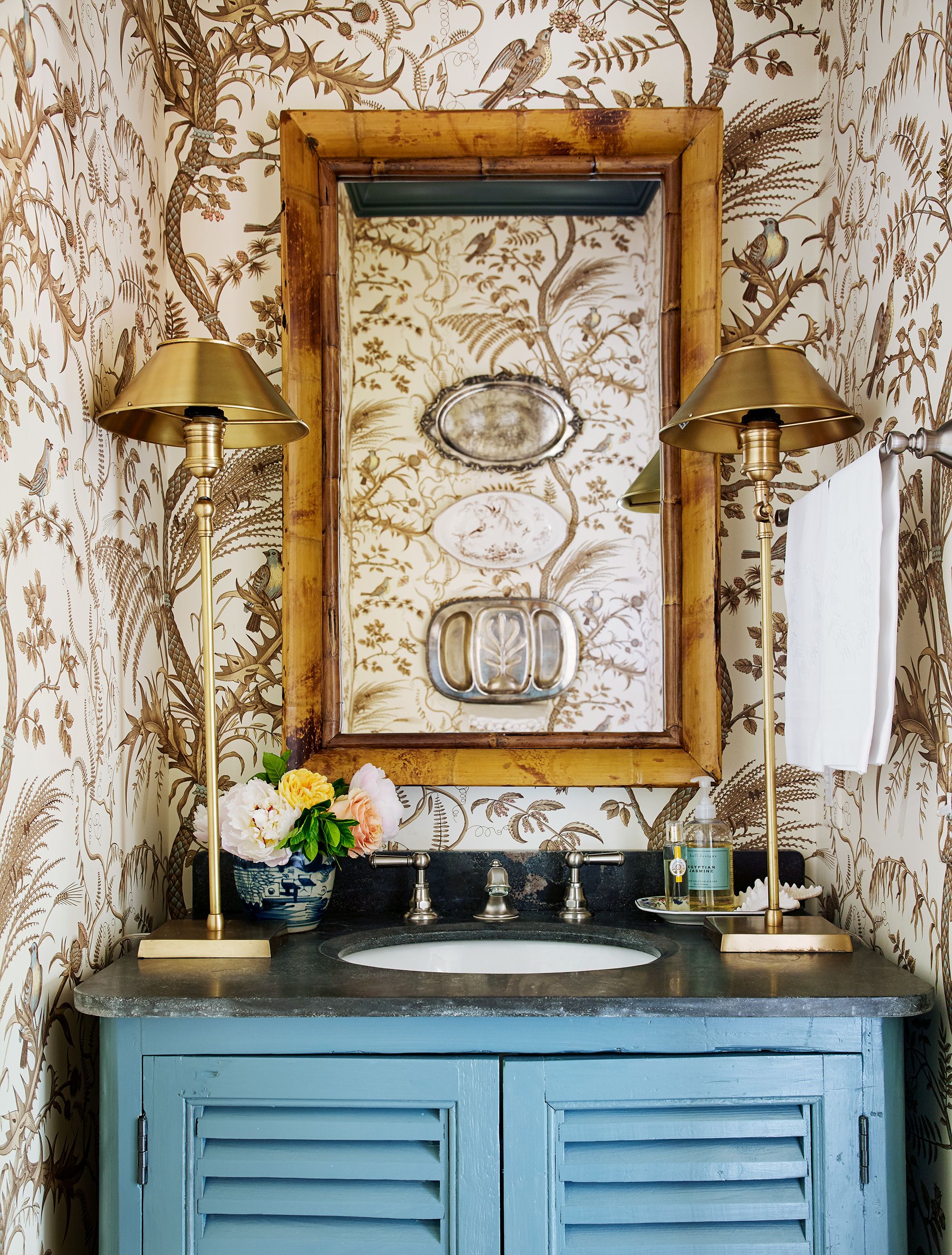 37 Bathroom Wallpaper Ideas That Add Pattern and Color to Your Space