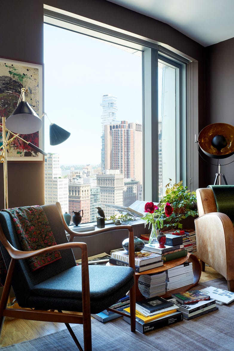 a living room with a window