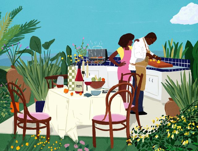 illustration outdoor dining
