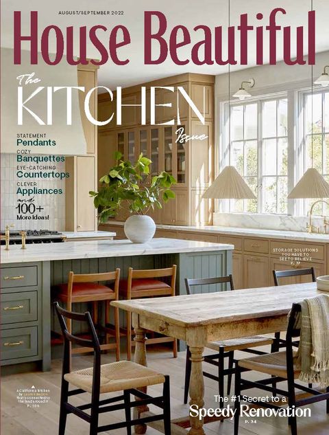 house beautiful cover showing a kitchen