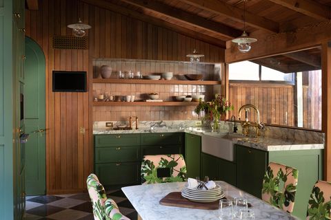 green kitchen by jaqui sheerman