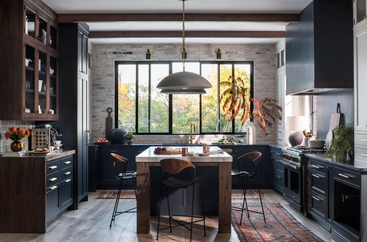 dark blue kitchen designed by studio dearborn