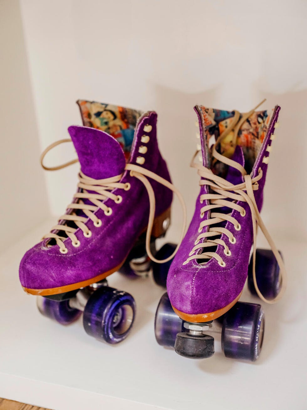 a pair of skates on a shelf