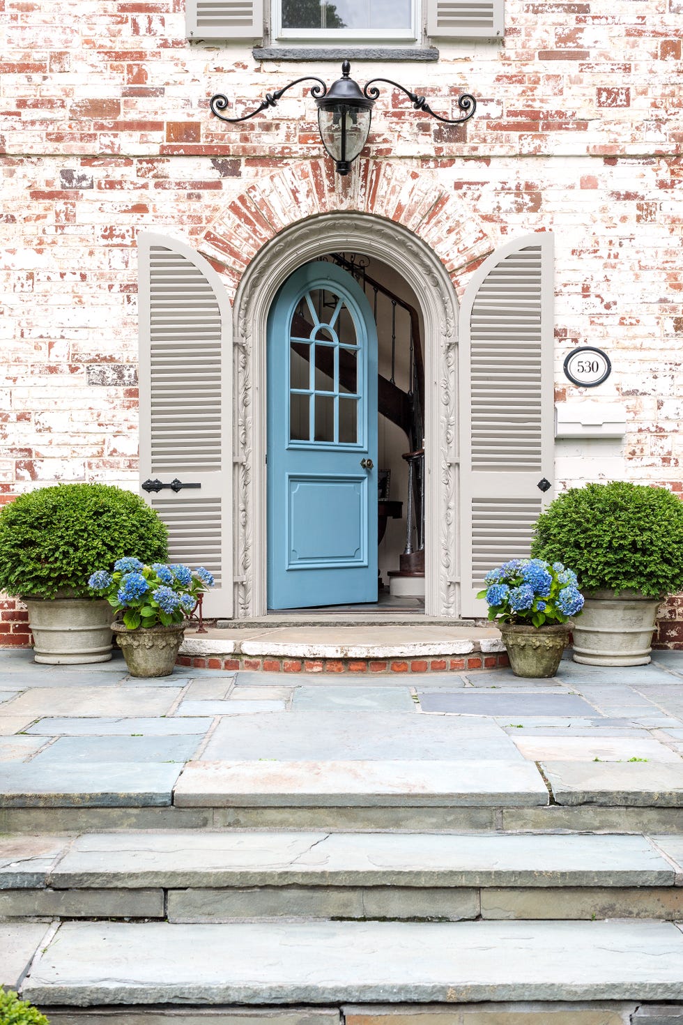 Brick, Property, Wall, Blue, Door, Brickwork, Home, Building, House, Real estate, 