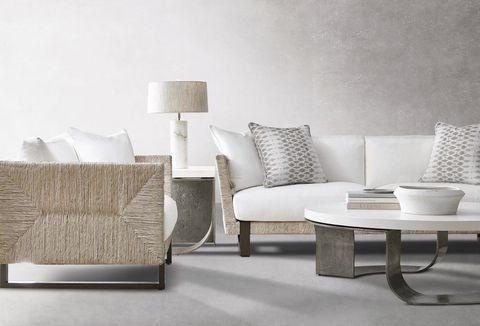 the maya sofa and chair and catalina tables from bernhardt