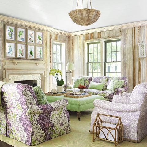 Furniture, Room, Living room, Interior design, Property, Green, Ceiling, Curtain, Purple, Building, 