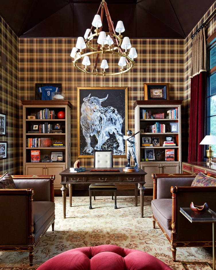 study by corey jenkins featuring antique rug and vintage sports paraphernalia study by corey jenkins featuring antique rug and vintage sports paraphernalia