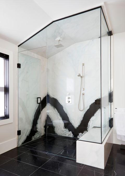 black and white marble bathroom by sarah richardson