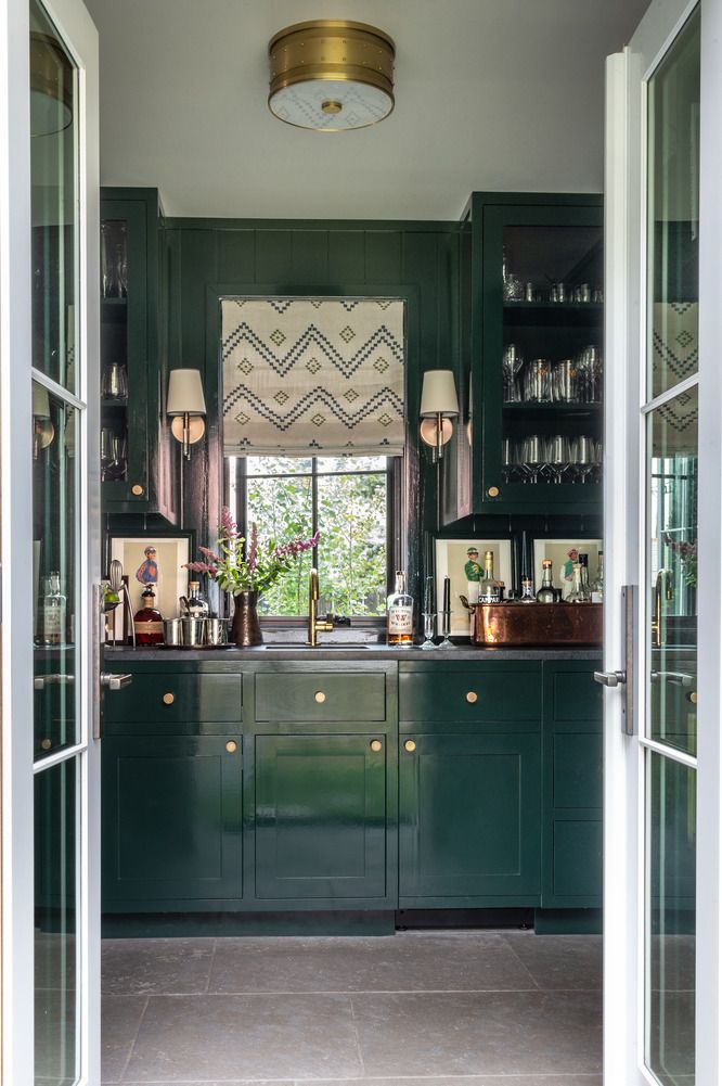 Glass Front Bar Cabinets Design Ideas