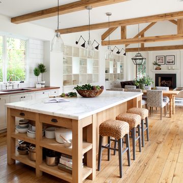home kitchen with white oak floors
