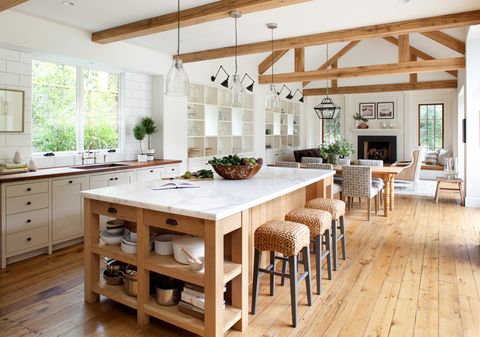 home kitchen with white oak floors